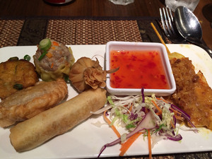 Zab Isan Thai Restaurant Pic 3 - Mixed entree selection