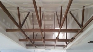 JMK Plastering Pty. Ltd. Pic 5 - Setting completed around an exposed timber ceiling