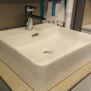 Studio Bathroom Warehouse Pic 3 - bring in TOUCHES of SOFT and SMOOTH EDGES into your mornings with a 420x420x130mm Above Counter Ceramic Basin