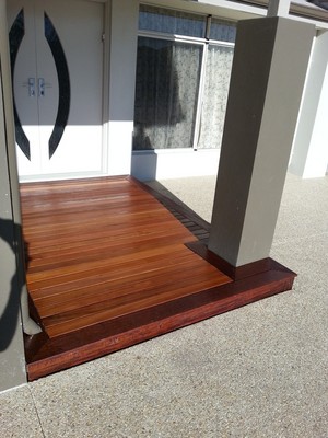 Wood Works Contracting Pic 5 - Batu deck with Merbau border