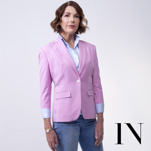 Isadora Nim Pic 3 - Casual pastel pink suit jacket