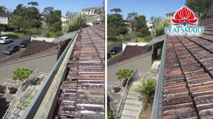 Leafsmart Gutter Guard Pic 3 - Tiled Roof Profile Before and After