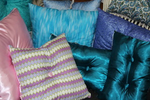 Eleanor's Creative Interiors Pic 3 - Cushions designed and made in store with a special filling that can be washed