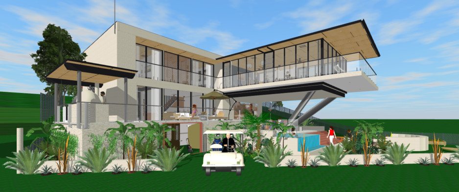 3D Home Concepts Pic 1 - Rear view of House under construction