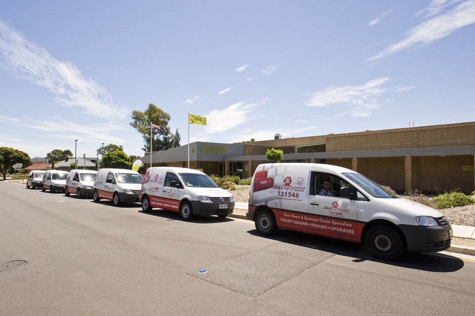 Jim's Computer Services Pic 1 - A few of us parked outside Orana at Netley