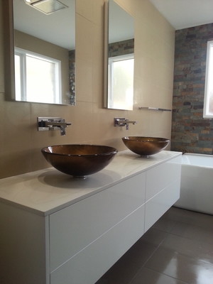 Brio Constructions Pic 5 - Modern Bathroom fittings installed in Bathroom Renovation Canberra