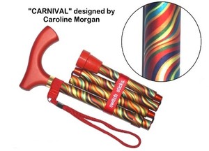 Swankywalkingsticks Pic 2 - SWITCHSTICKS COLOURFUL CARNIVAL FOLDING WALKING STICK