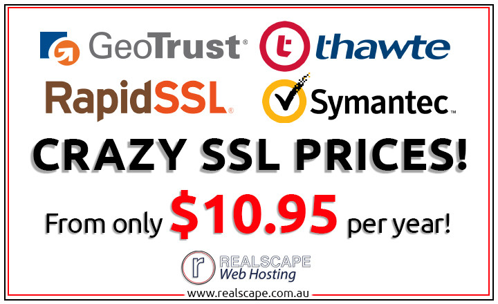 Realscape Web Hosting Pic 1 - Crazy SSL Prices