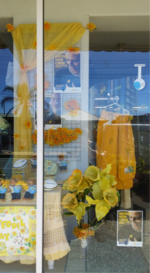 The Daffodil Shop Pic 5 - The bright yellow daffodil display at The Daffodil Shop