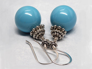 Bead Studio Pic 5 - Wonderful turquoise crystal pearls with antique silver