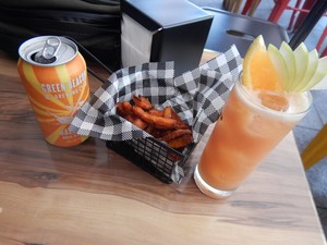 The Manhattan Line Pic 3 - sweet potato fries and drinks