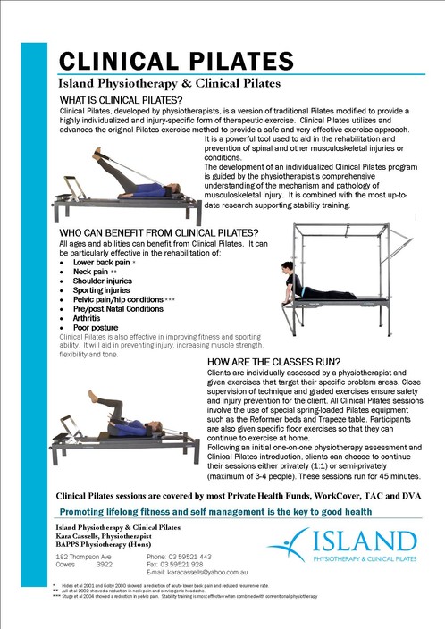 Island Physiotherapy and Clinical Pilates Pic 2