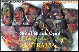 Global Opals Pic 2 - Solid Black Opal Direct from the Opal Miner