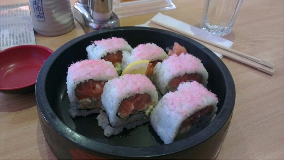 Hi Sushi Japanese Restaurant Pic 1 - Spicy tuna roll The pink on top is sweet plum Very yum