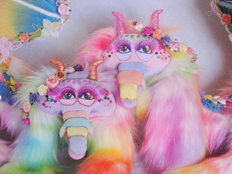 Enchanted Crafts Pic 1 - Rainbow fur dragons