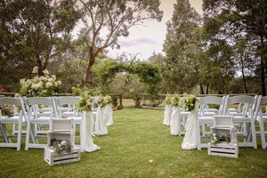 Iris Park Garden Weddings Pic 4 - Ceremony setup near the rose bower