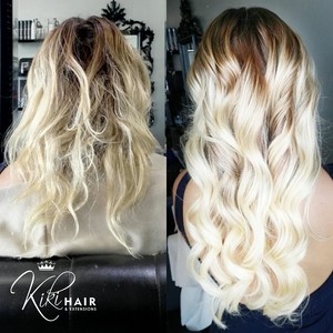 KiKi Hair Extensions Pic 2 - What a difference a Full Head of Hair Extensions make