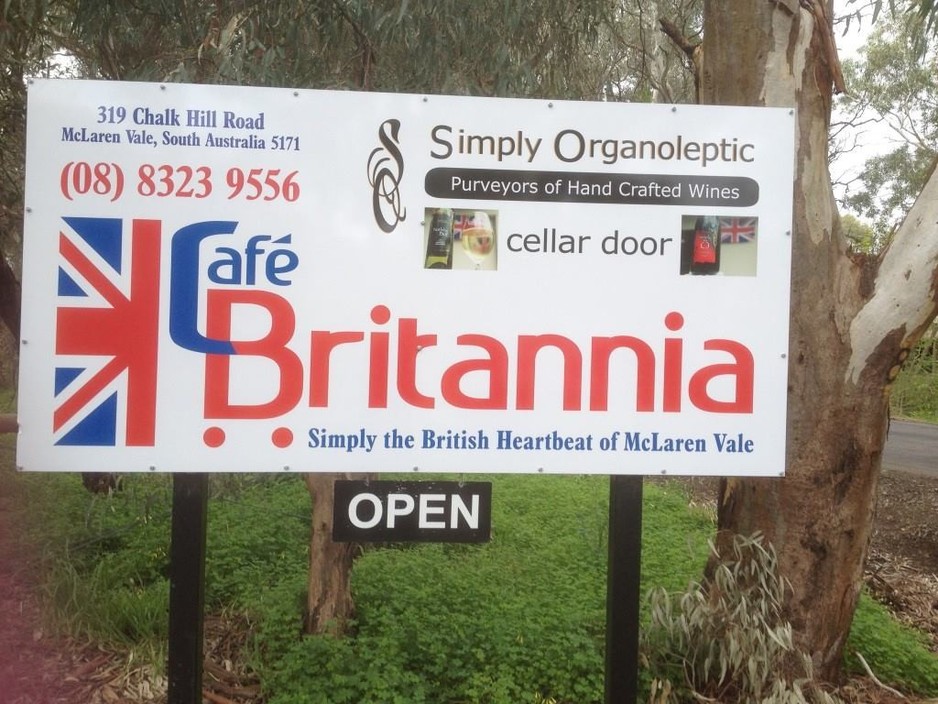 Cafe Britannia & Simply Organoleptic Pic 1 - New Sign right out the front