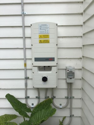 Champion Energy Pic 5 - SolarEdge inverter mounted on weatherboard