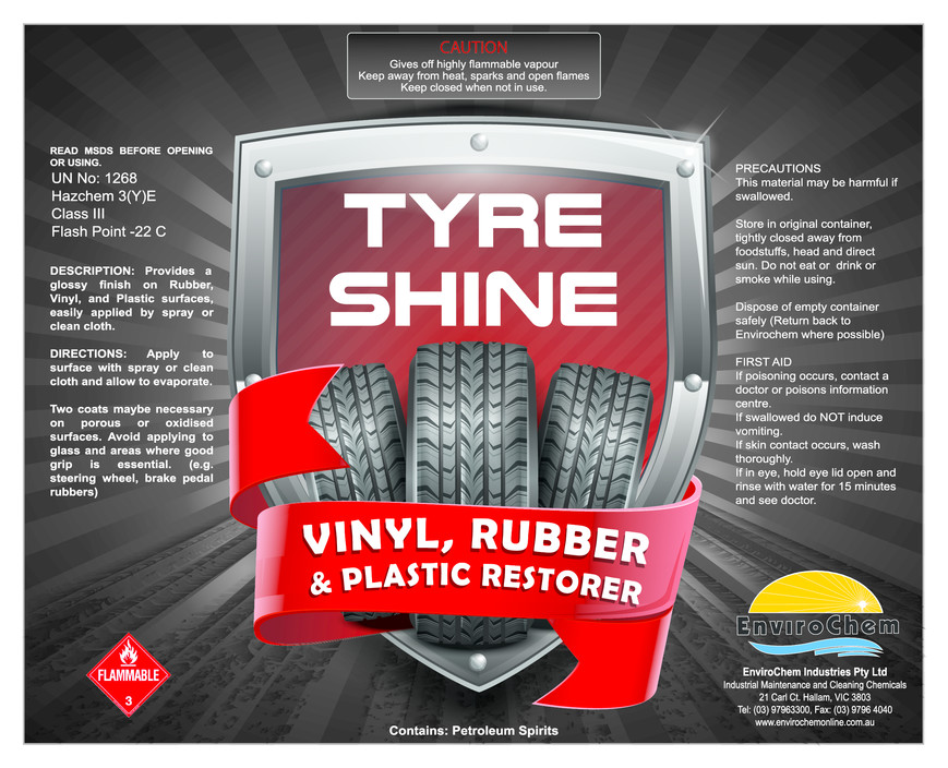 EnviroChem International P/L Pic 1 - Silicone based Tyre Shine Tyre Gloss