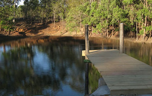 Barking Owl Retreat Pic 4 - private dam with jetty