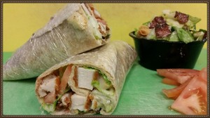 Charcoal Chicken @ Putney Pic 5 - Crispy premium chicken breast fillet and caesar salad wholemeal wrap