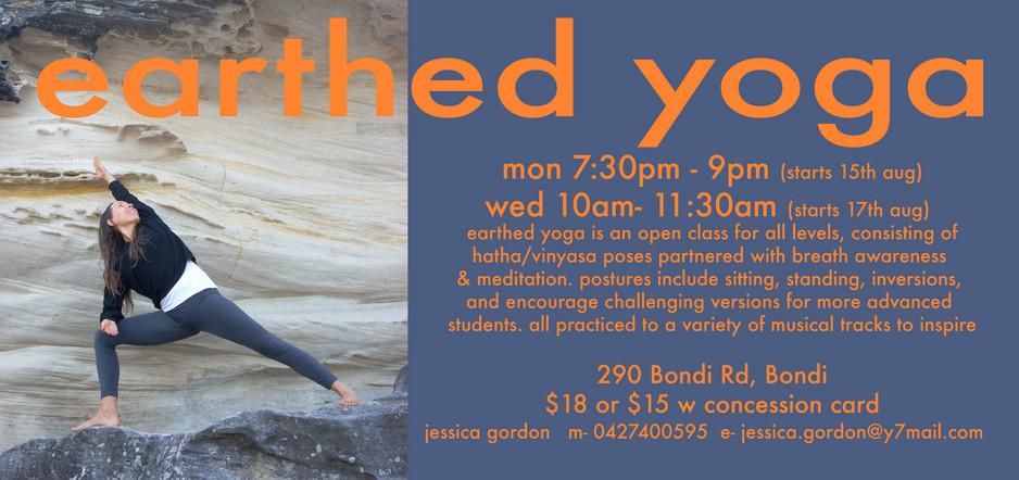 Earthed Yoga Pic 1 - Earthed Yoga Open classes mon 7309pm wed 101130am 290 Bondi Rd Bondi