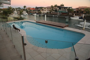 Western Suburbs Swimming Pool Services Pic 4 - Polished Pebble interior with new coping and walkway using a large format paver