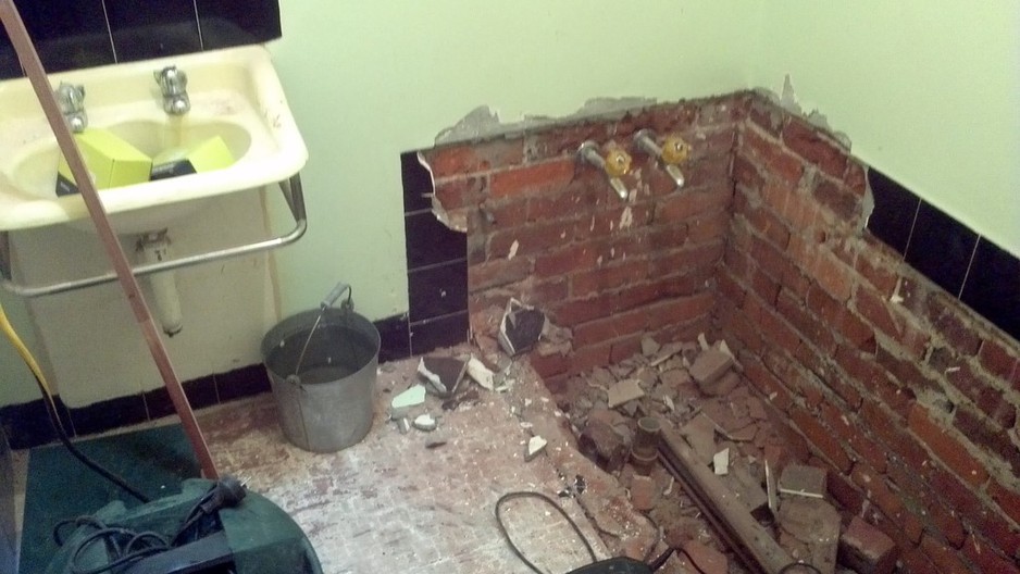 Bingham Plumbing & Gas Pic 1 - Demolition Stage Bathroom Renovation