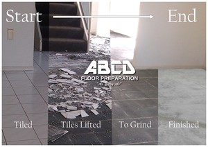 ABCD Floor Preparation Pic 3 - Tile Uplift from start to finish