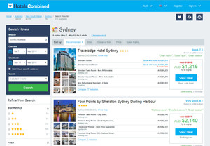 HotelsCombined Pic 2 - Compare all hotels on one page and adjust your preferences by using the search filters on the left wwwhotelscombinedcomau