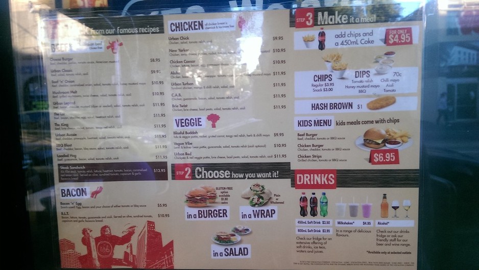 Urban Burger Pic 2 - Menu