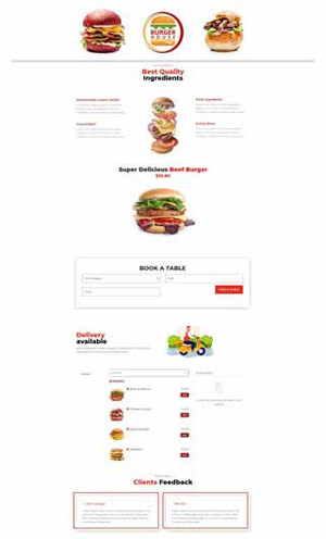 Website Design and Development Pic 2 - Burger House onepage website layout