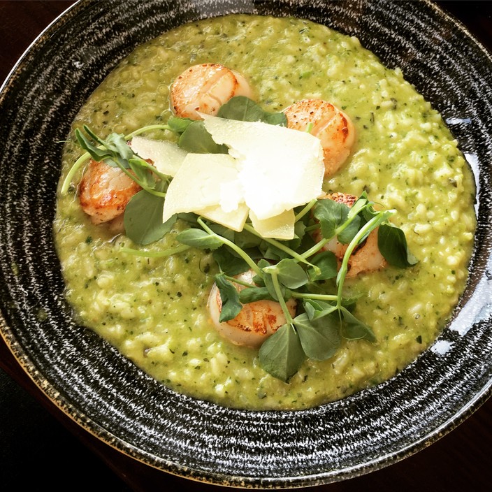 The Pantry Pic 1 - Peas and scallop risotto