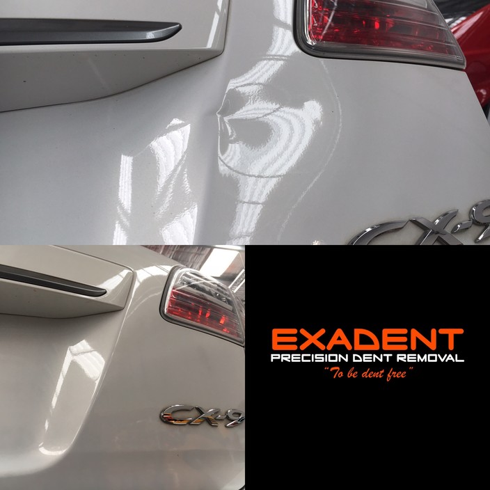 Exadent Precision Dent Removal Pic 1 - A prime example of paintless dent removal the paint was not damaged making PDR the perfect solution on convenience quality and affordability this was repaired under 2 hours