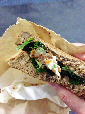 Joe Black X Pic 5 - Caramelised onion goats cheese and rocket sandwich