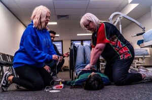 FirstAidPro Adelaide Pic 3 - CPR first aid training teacher showing students correct method FirstAidPro Adelaide