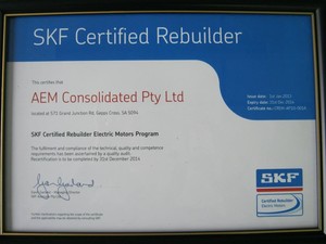 AEM Consolidated Pty Ltd Pic 2 - SKF Certified Rebuilder of Electric Motors