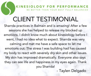 Kinesiology For Performance Pic 2 - Heres one of our clients feedback on how Kinesiolgy helped her release blocked up emotions