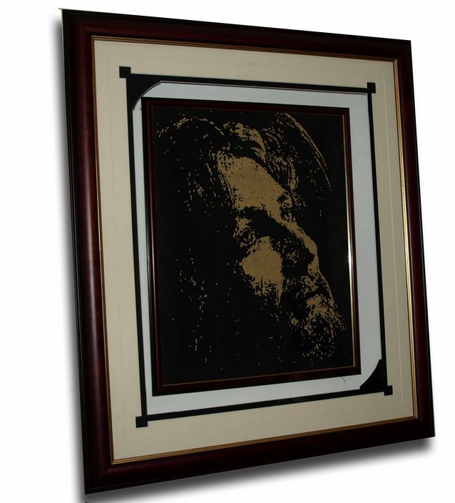 Cervantes Creative Custom Framing Pic 1 - cross stitch art encassed in a shadow box frame