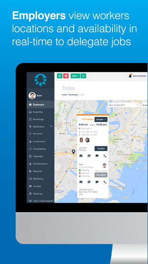 OctopusPro Pic 2 - employers view workers locations and availability in realtime to delegate jobs