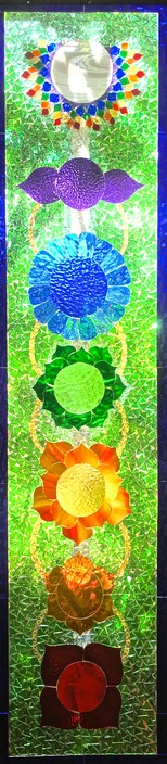 Life Force Healing Centre Pic 2 - Chakra stained glass in Lifeforce Healing Centre