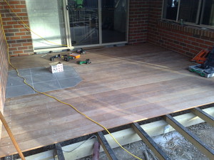 Ben Grigg Carpentry Pic 2 - Deckings with tiled area for wood heater