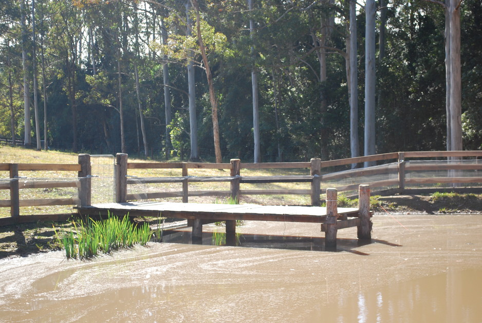 Select-A-Fence Pic 1 - wharf and post and rail fence around crayfish dam