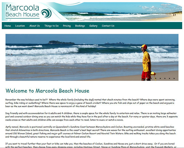 Online Store Solutions Pic 1 - Marcoola Beach House website