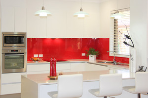 APT Creative Kitchens Pic 4 - Lipstick red glass splashbacks for the wow factor APT Creative Kitchens