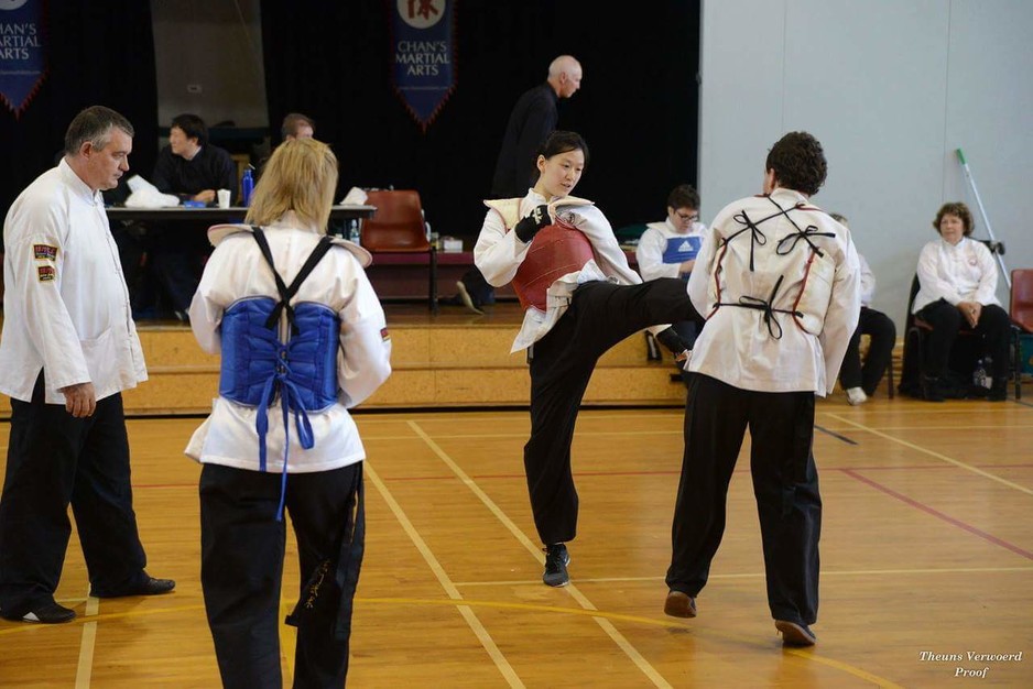 Chans Martial Arts Pic 1 - Laoshi Suyi at her 2nd degree Black Belt Grading 2015