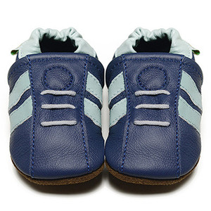 Fox & Frog Pic 4 - Blue Sneay Sneaker Soft Sole Leather Toddler Shoes at Fox Frog