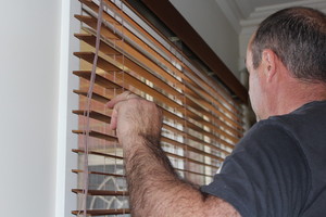 Denfield Blind and Curtain Cleaning Pic 2 - Timber blinds cleaned and protected from the elements