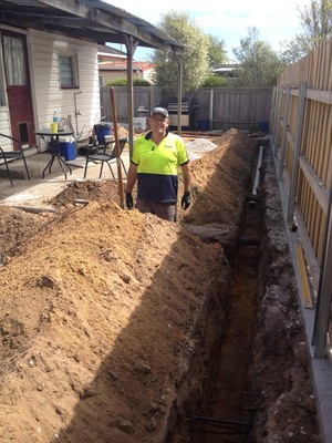 Kiely Plumbing Pty Ltd Pic 5 - Brad installing some drainage